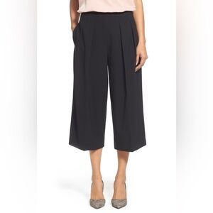 Vince Camuto Black Cropped Wide-Leg Culotte Pants